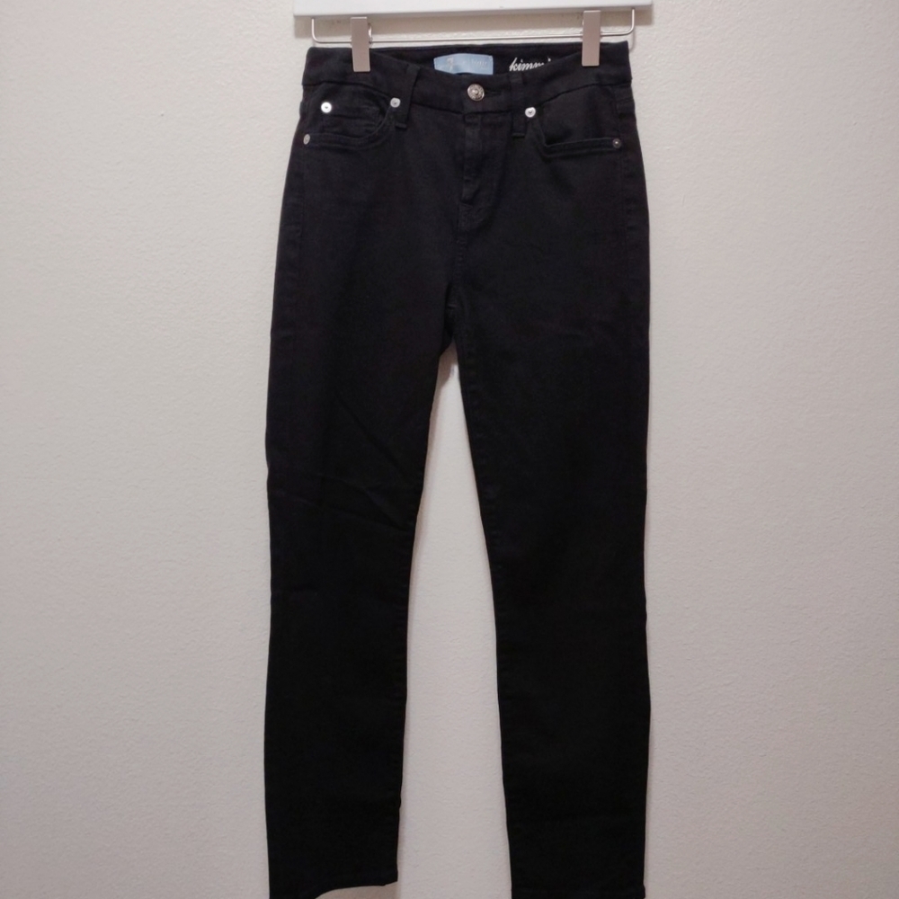 7 For All Mankind Black Kimmie Crop Denim Jeans 26